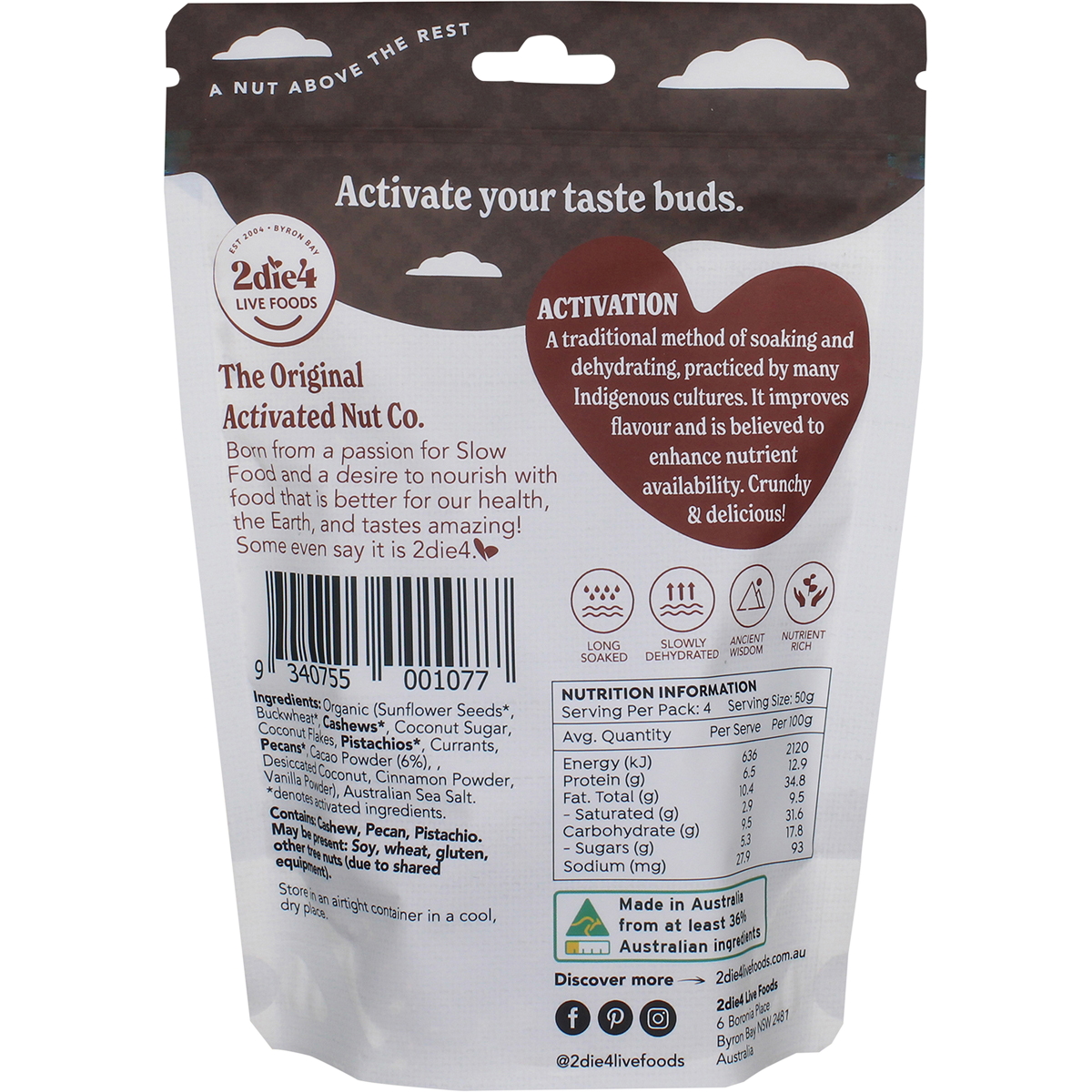 Organic Activated Holy Cacao Granola Clusters
