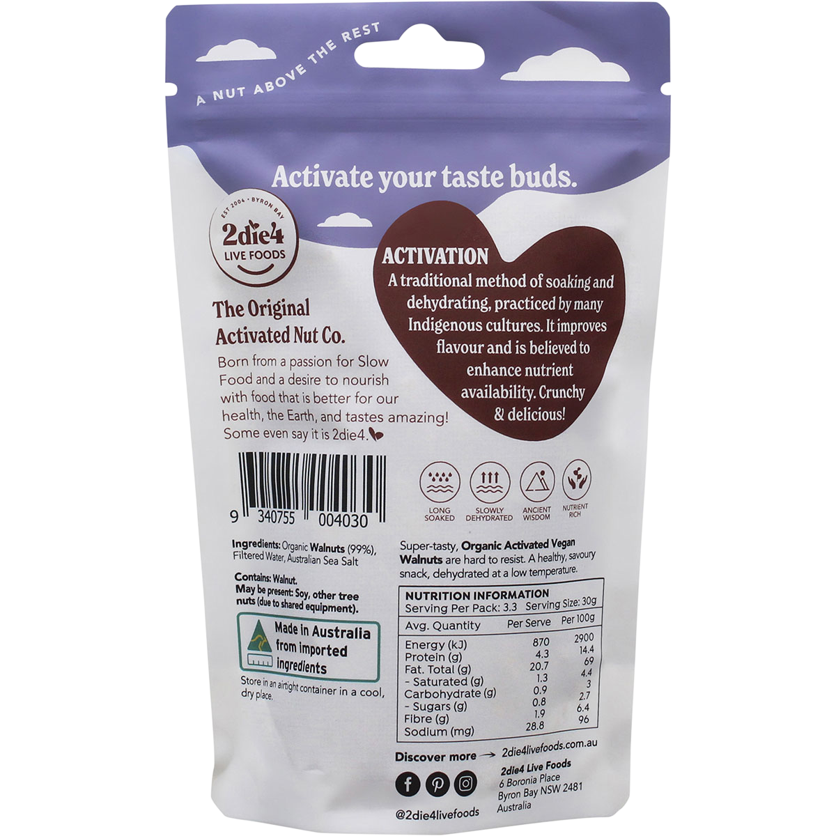 Organic Activated Walnuts Vegan
