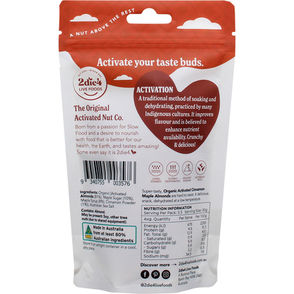 Organic Activated Almonds Cinnamon Maple