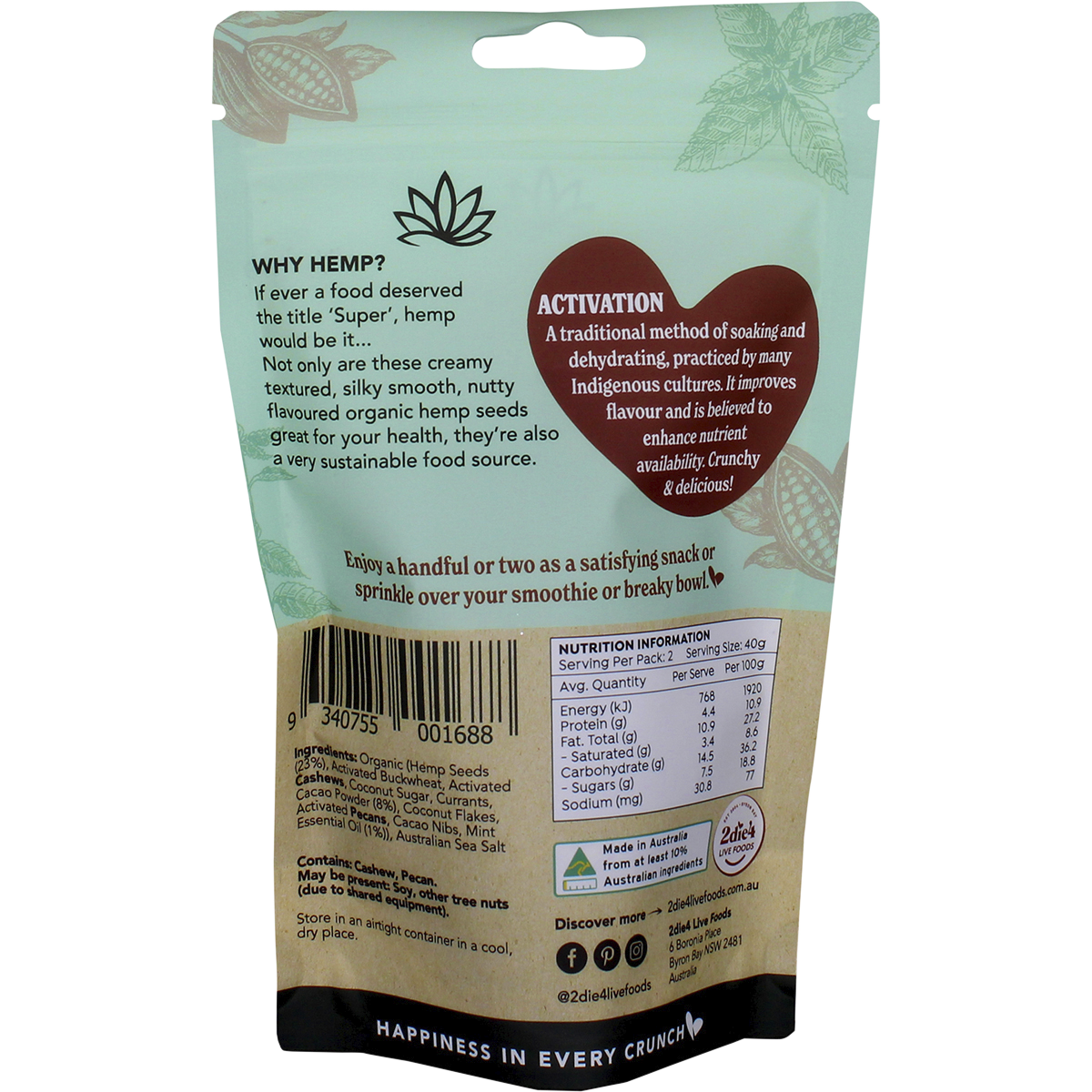 Hemptations Superfood Hemp Snack Mint Chocolate