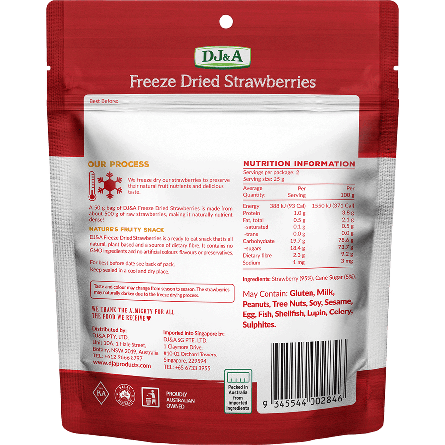DJ&A Freeze Dried Strawberries