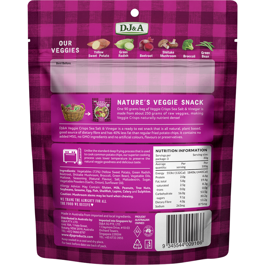 DJ&A Veggie Crisps Sea Salt & Vinegar