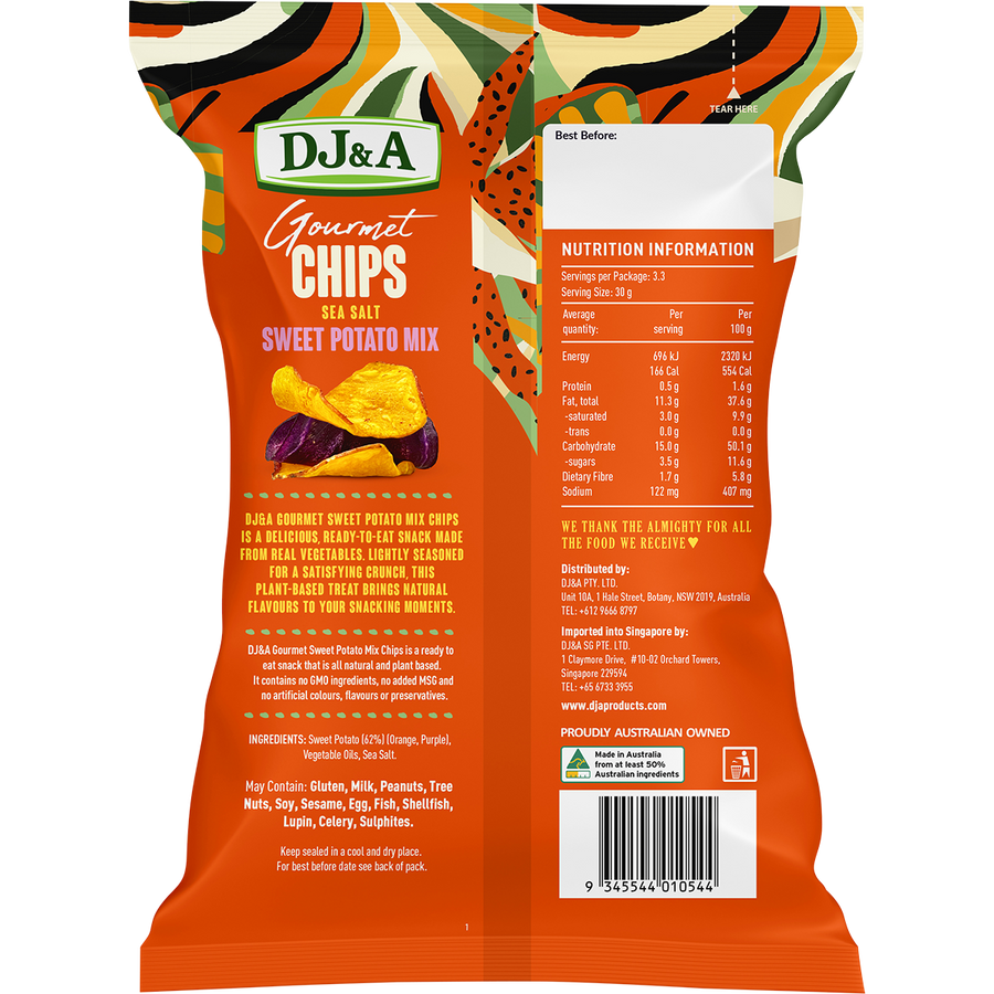 DJ&A Gourmet Chips Sweet Potato Mix Sea Salt