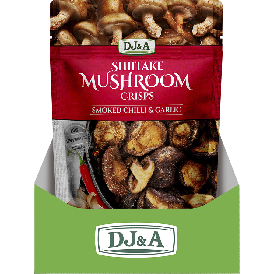 DJ&A Shiitake Mushroom Crisps Smoked Chilli & Garlic