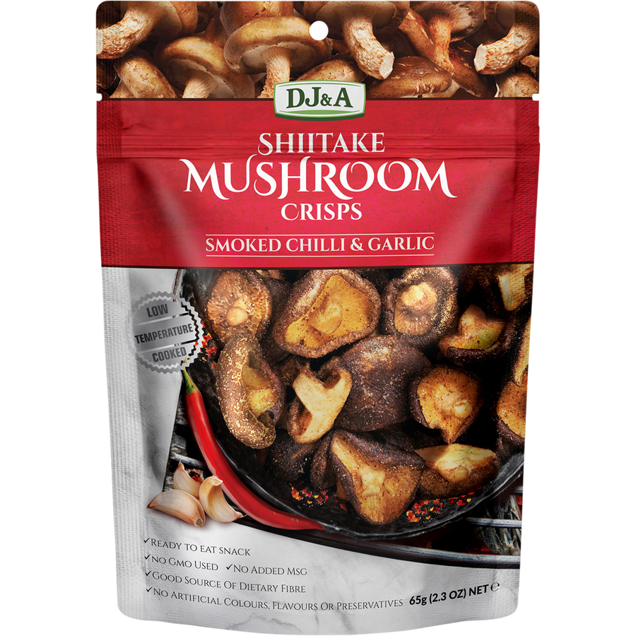 DJ&A Shiitake Mushroom Crisps Smoked Chilli & Garlic