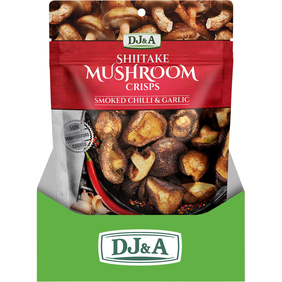 DJ&A Shiitake Mushroom Crisps Smoked Chilli & Garlic