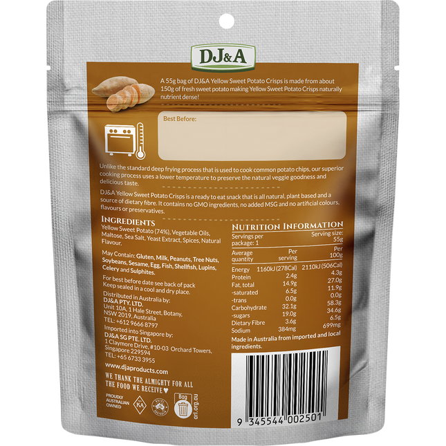 DJ&A Yellow Sweet Potato Crisps