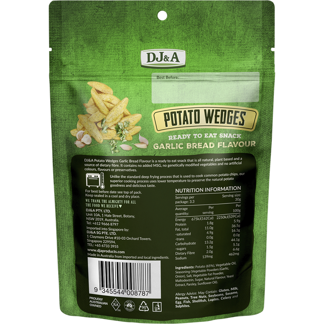 DJ&A Potato Wedges Garlic Bread Flavour