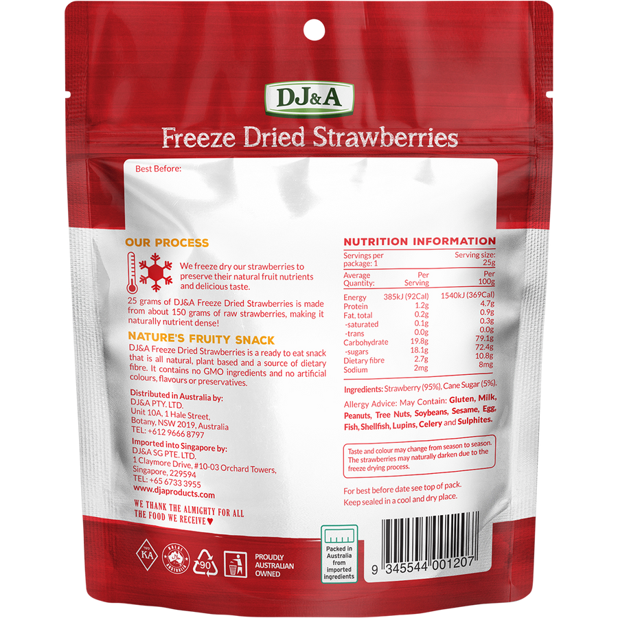 DJ&A Freeze Dried Strawberries