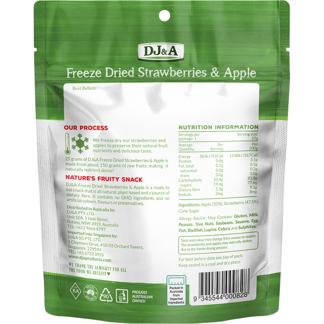 DJ&A Freeze Dried Strawberries & Apple