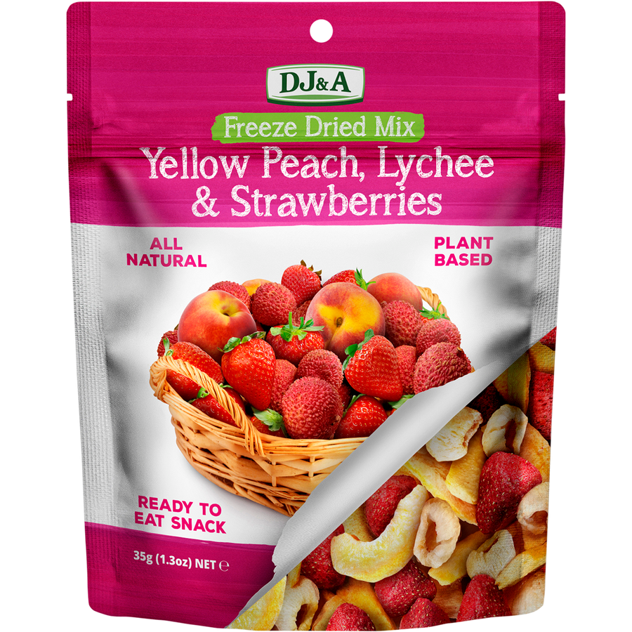 DJ&A Freeze Dried Yellow Peach, Lychee & Strawberries