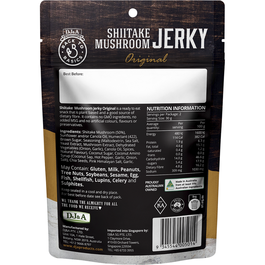 DJ&A Shiitake Mushroom Jerky Original