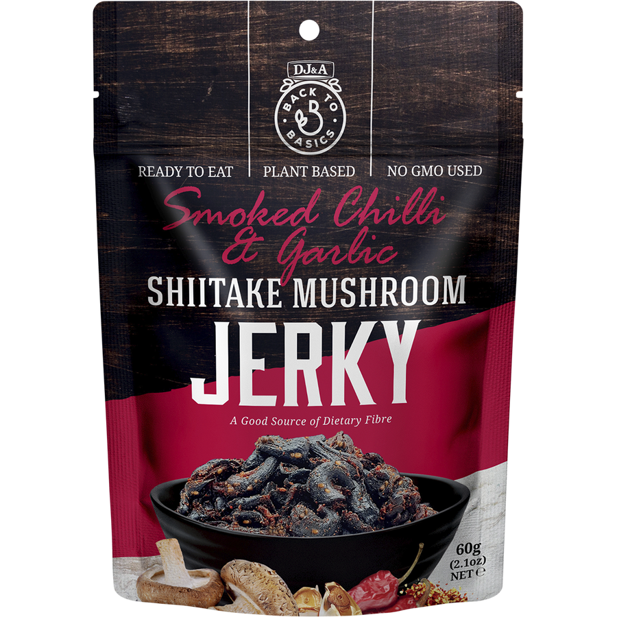 DJ&A Shiitake Mushroom Jerky Smoked Chilli & Garlic