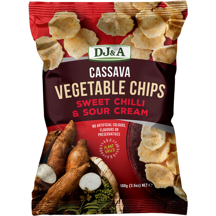 DJ&A Cassava Vegetable Chips Sweet Chilli & Sour Cream
