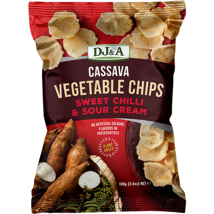 DJ&A Cassava Vegetable Chips Sweet Chilli & Sour Cream