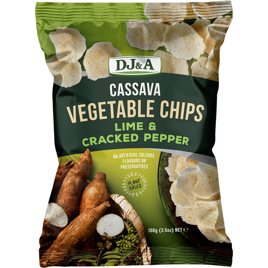 DJ&A Cassava Vegetable Chips Lime & Cracked Pepper