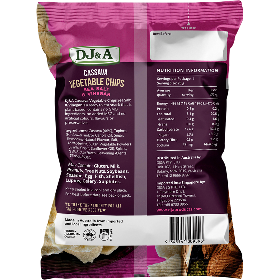 DJ&A Cassava Vegetable Chips Sea Salt & Vinegar