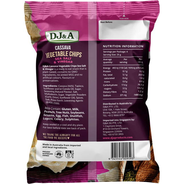 DJ&A Cassava Vegetable Chips Sea Salt & Vinegar