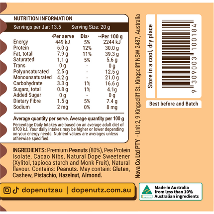 Dope Nutz Peanut Butter Choc Crunch