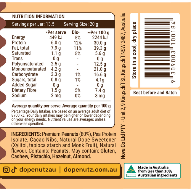 Dope Nutz Peanut Butter Choc Crunch