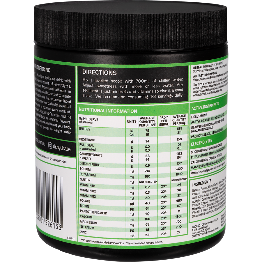 Dr. Hydrate All-In-One Hydration Drink Hasta Cert Green Apple
