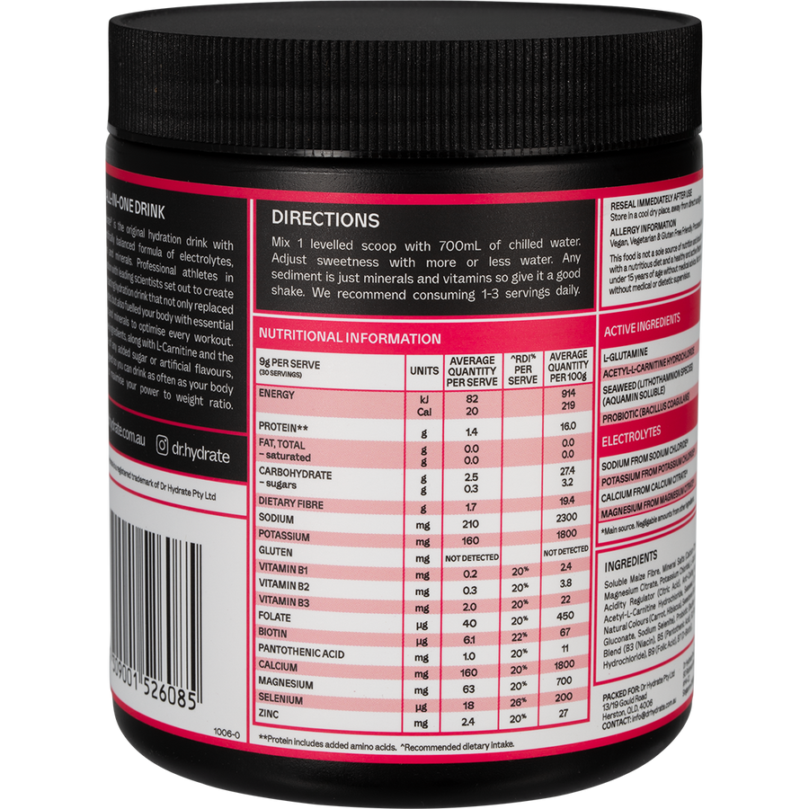 DR. HYDRATE All-In-One Hydration Drink Raspberry