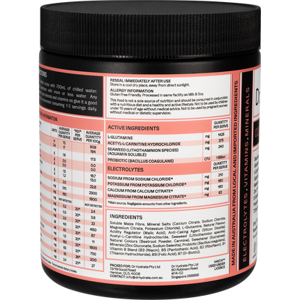 Dr. Hydrate All-In-One Hydration Drink Hasta Cert Watermelon