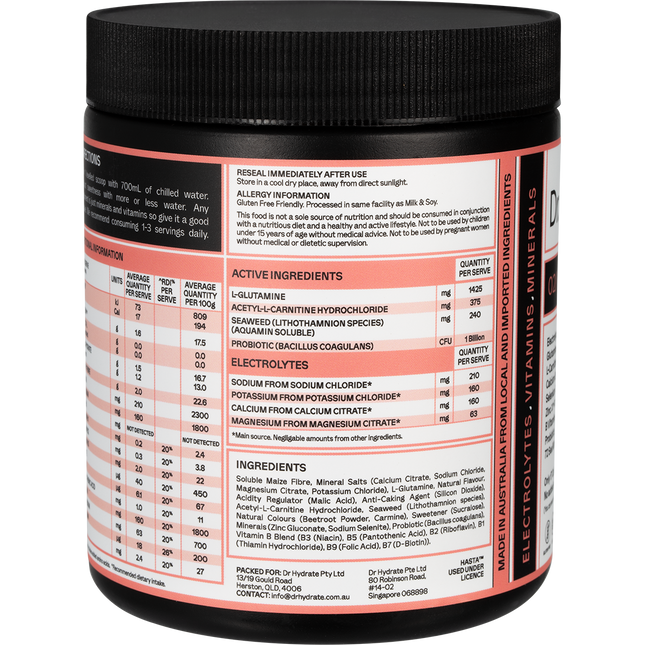 Dr. Hydrate All-In-One Hydration Drink Hasta Cert Watermelon