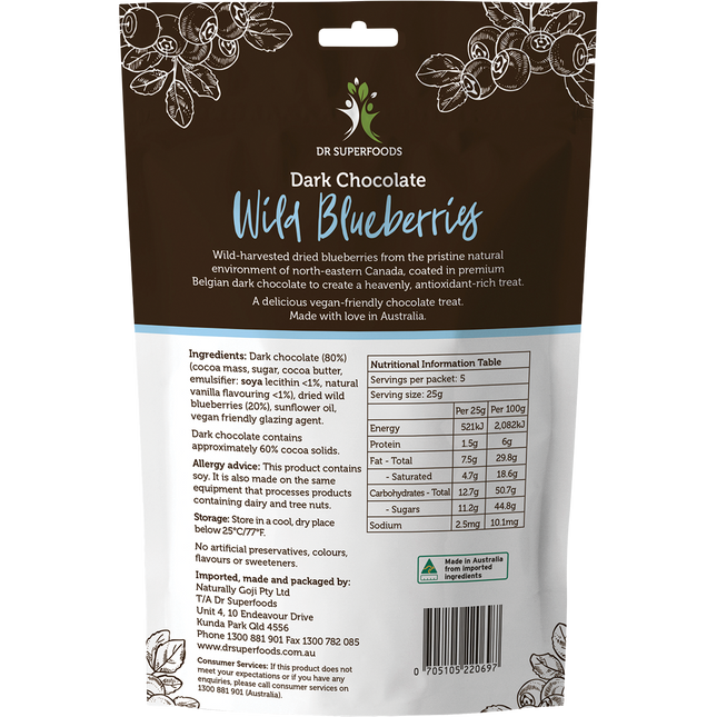 Wild Blueberries Dark Chocolate