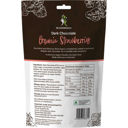 Strawberries Organic Dark Chocolate