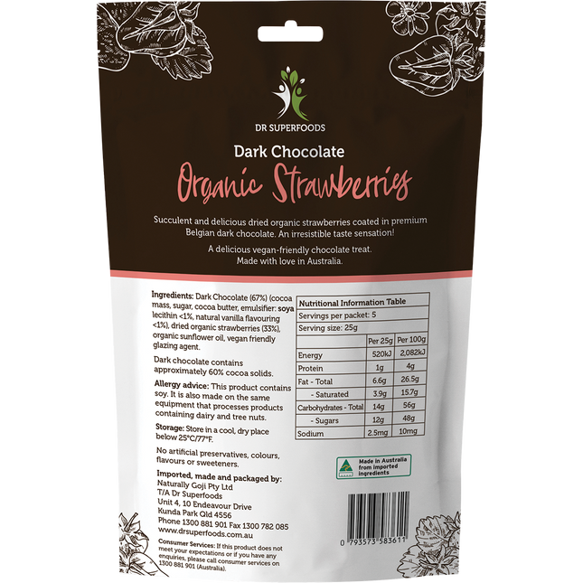 Strawberries Organic Dark Chocolate