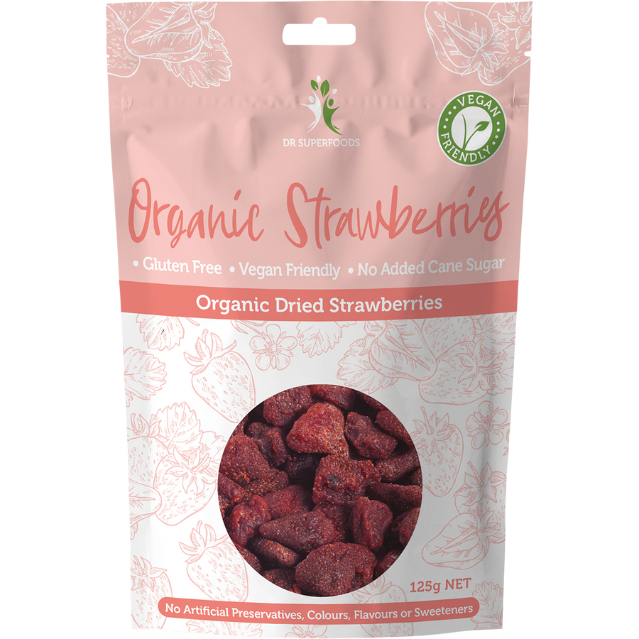 Dr Superfoods Dried Strawberries Organic Front
