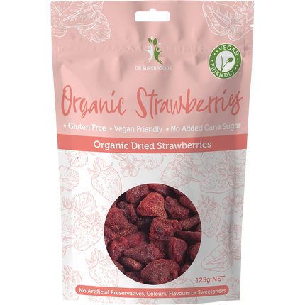 Dr Superfoods Dried Strawberries Organic Front