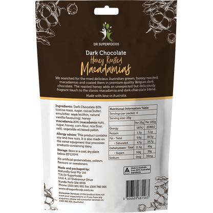 Honey Roasted Macadamias Dark Chocolate