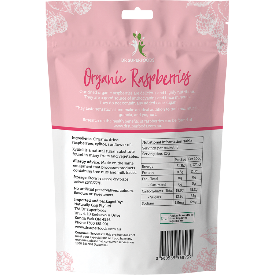 Dried Raspberries Organic