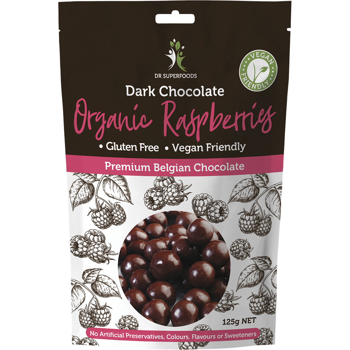 Raspberries Organic Dark Chocolate