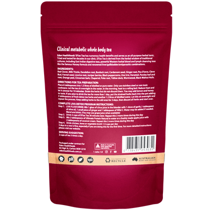 Eden Healthfoods Dtox Tea Organic Herbal Tea Back Side