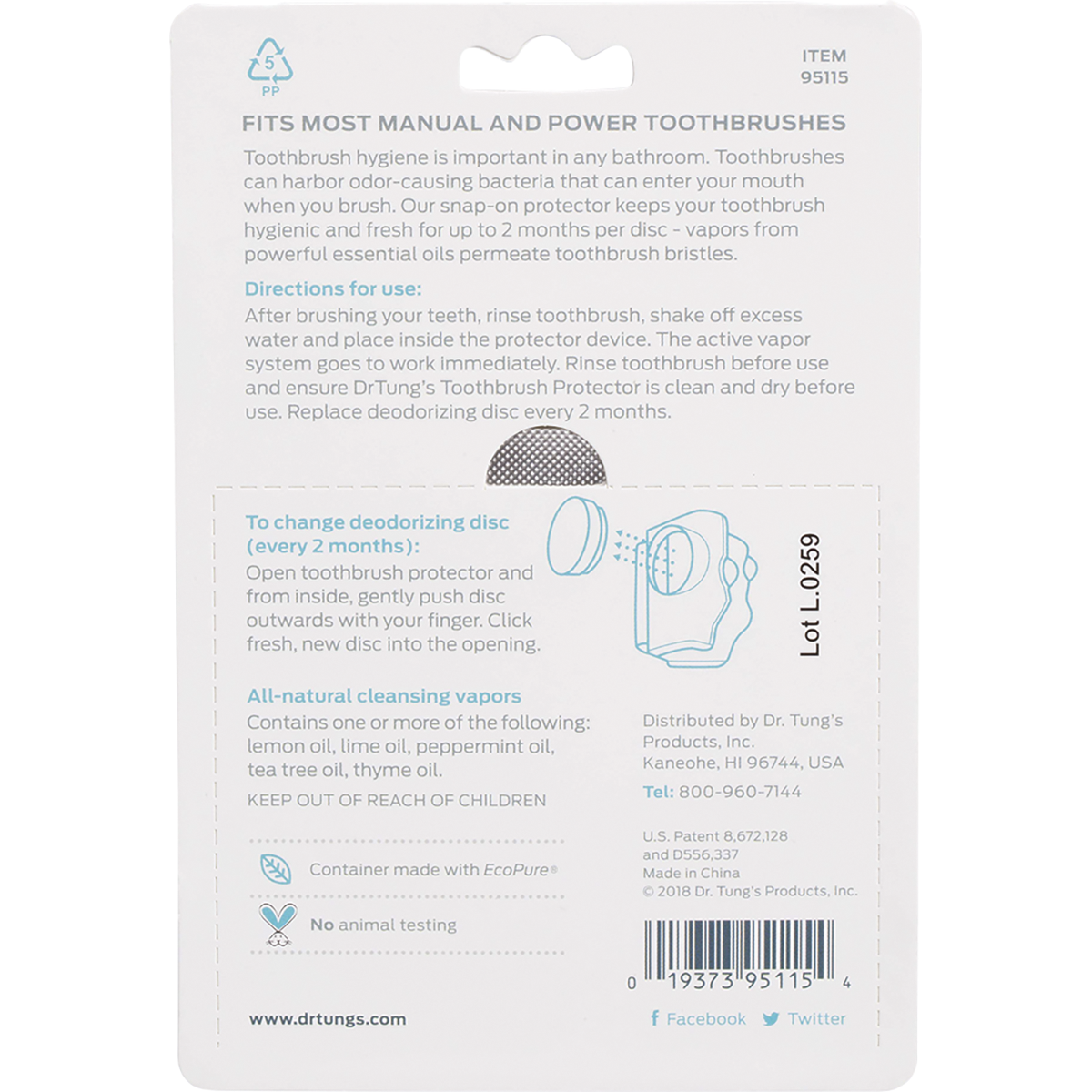 Toothbrush Protection with 2 Refills (Colour May Vary)