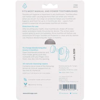 Toothbrush Protection with 2 Refills (Colour May Vary)