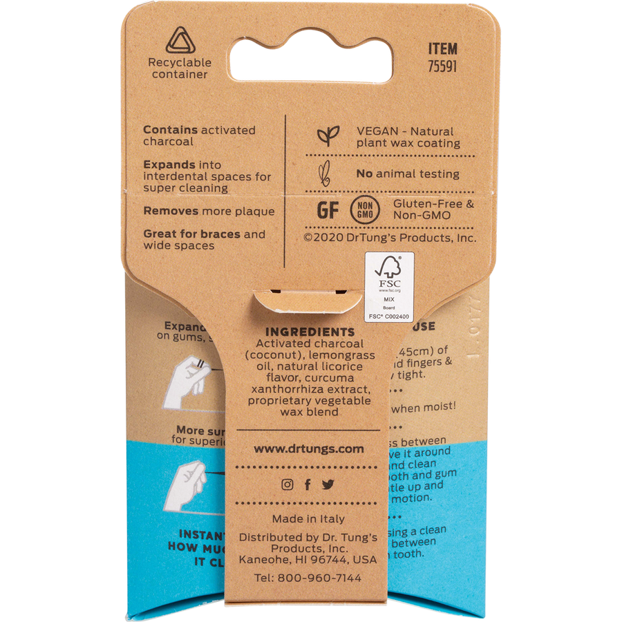 Smart Vegan Dental Floss Activated Charcoal Lemongrass