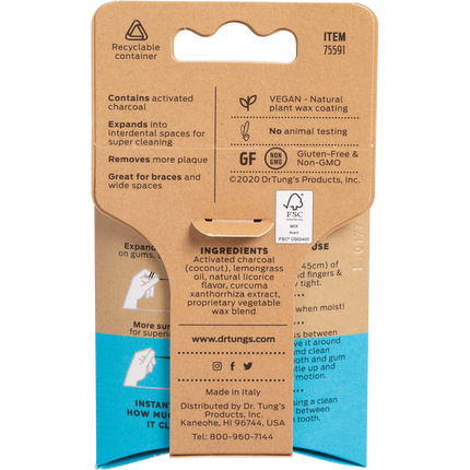 Smart Vegan Dental Floss Activated Charcoal Lemongrass