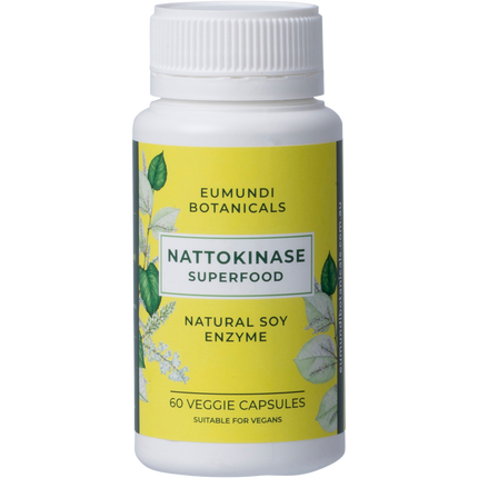Eumundi Botanicals Nattokinase Natural Soy Enzyme 60 Capsules front bottle