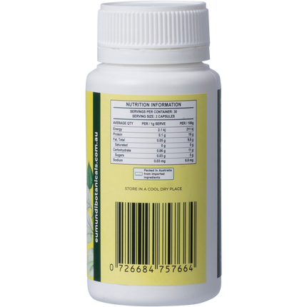 Eumundi Botanicals Nattokinase Natural Soy Enzyme bottle side view