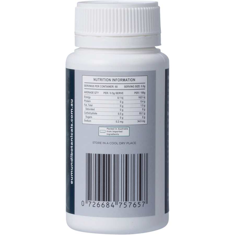 Bottle of Eumundi Botanicals Tongkat Ali herbal supplement