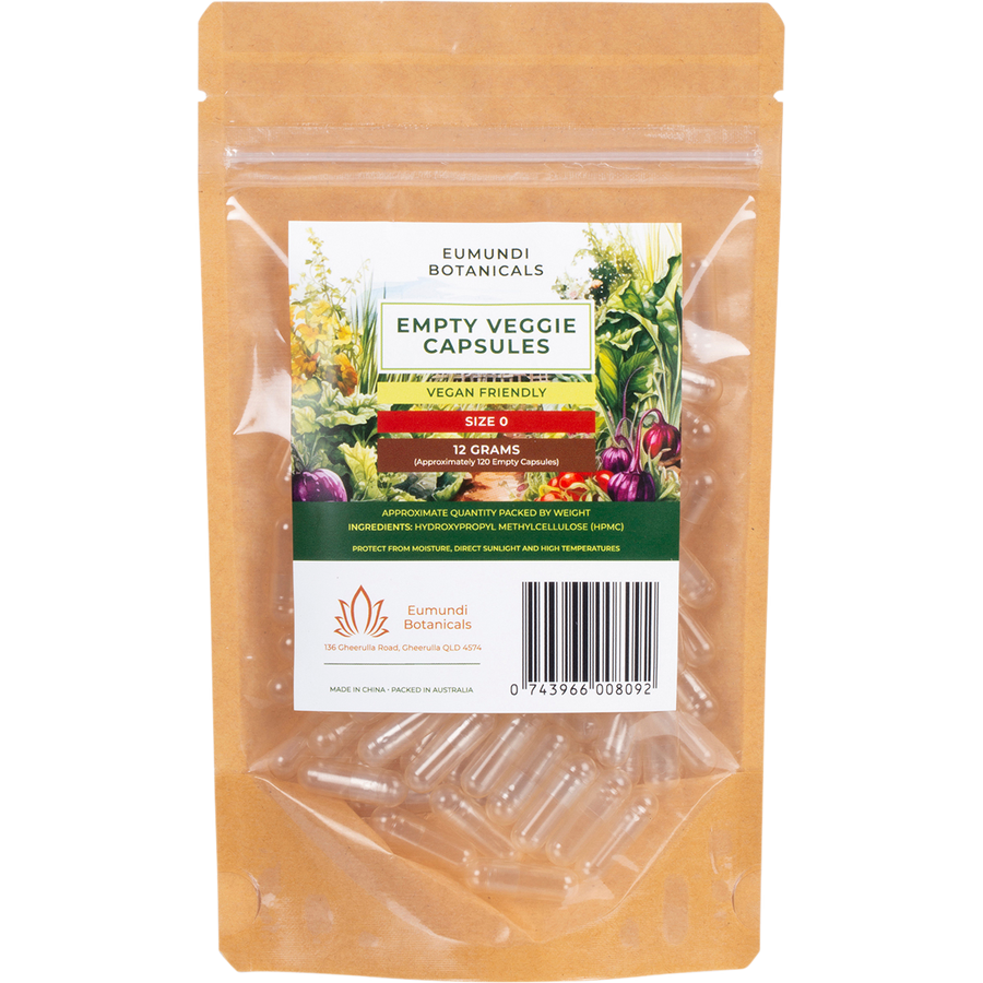 Eumundi Botanicals Empty Veggie Capsules Size 0