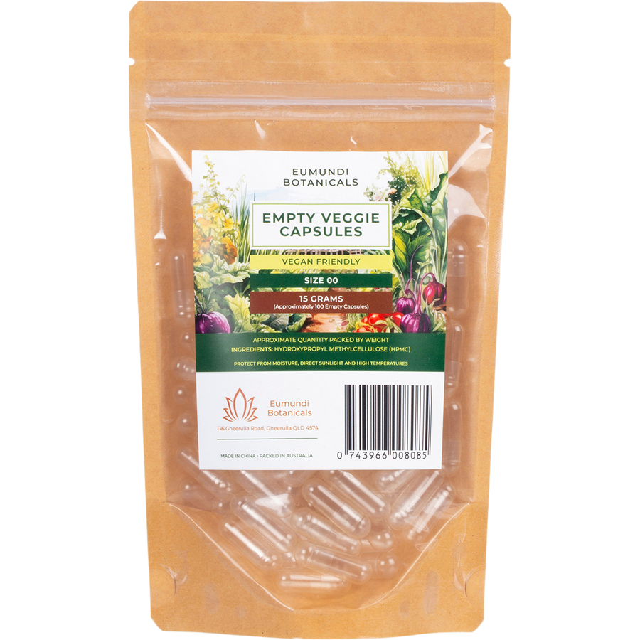 Eumundi Botanicals Empty Veggie Capsules Size 00