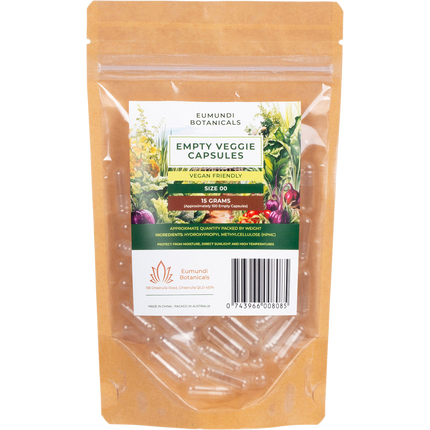 Eumundi Botanicals Empty Veggie Capsules Size 00