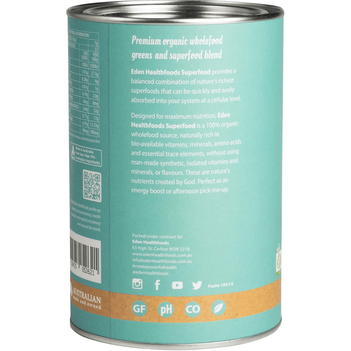 Superfood Certified Organic Greens Powder