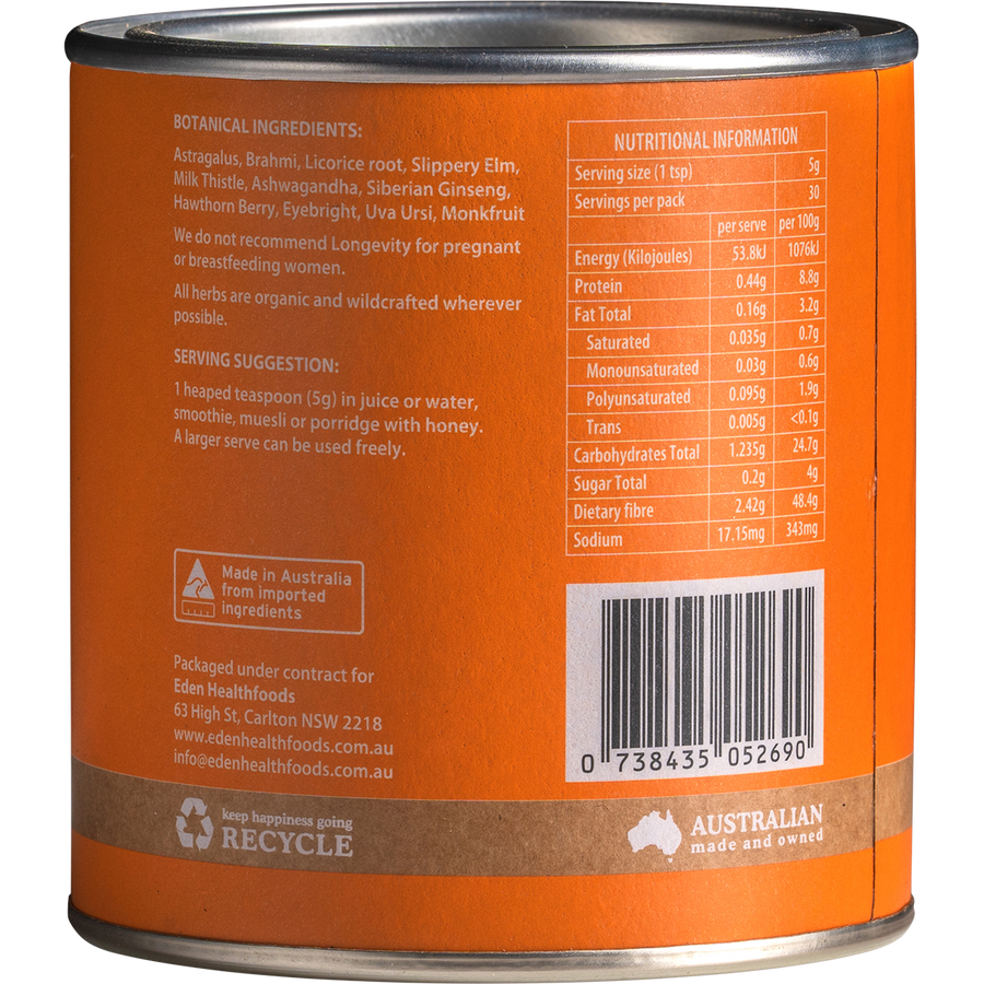 Eden Healthfoods - Longevity Whole Body Tonic