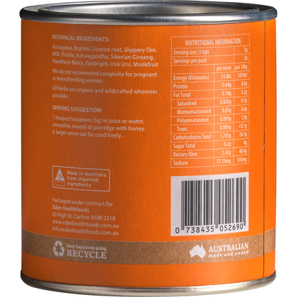 Eden Healthfoods - Longevity Whole Body Tonic